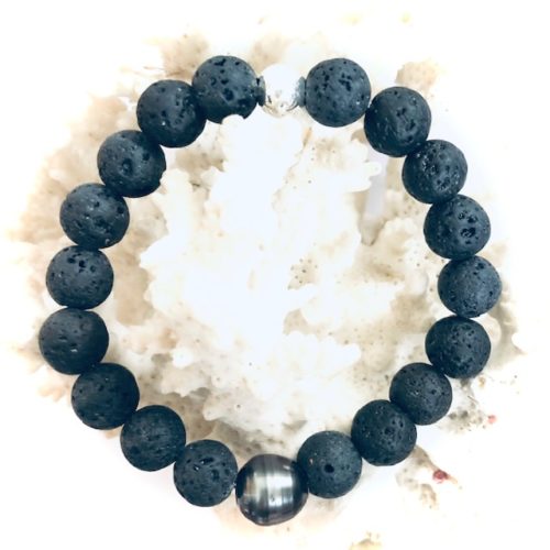 bracelet perles noires