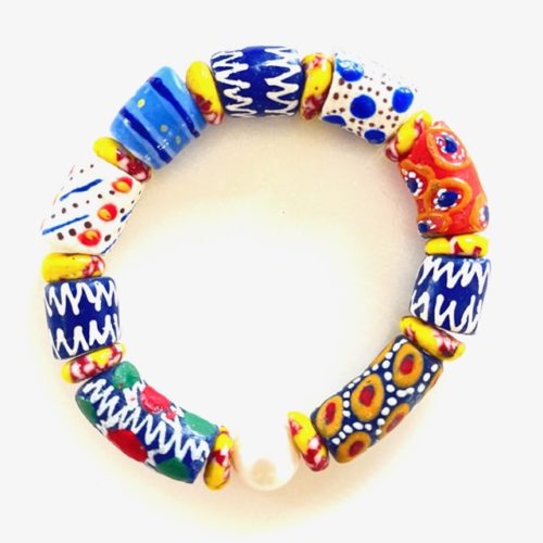 bracelet pates de verre africaines