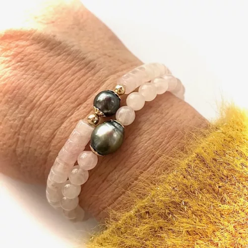 bracelet Quartz rose et perle