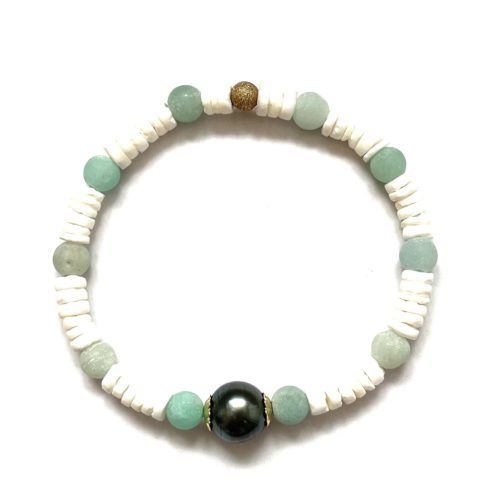 bracelet coquillage et perle tahiti