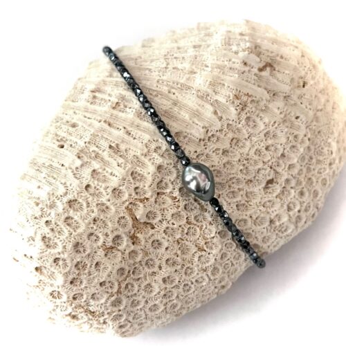 bracelet perles keshi et hématite