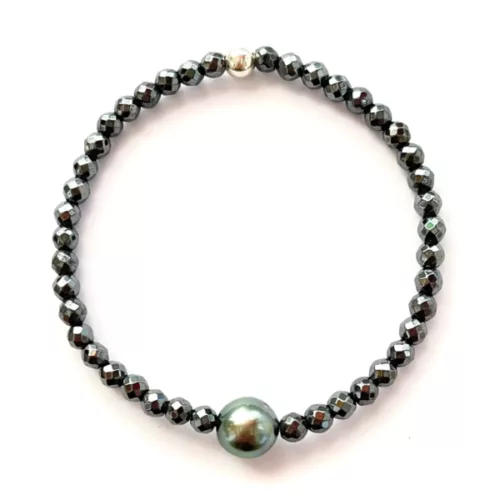 bracelet perles Tahiti et hématite