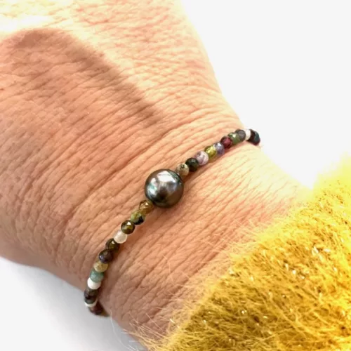 bracelet perle Tahiti et Gemmes